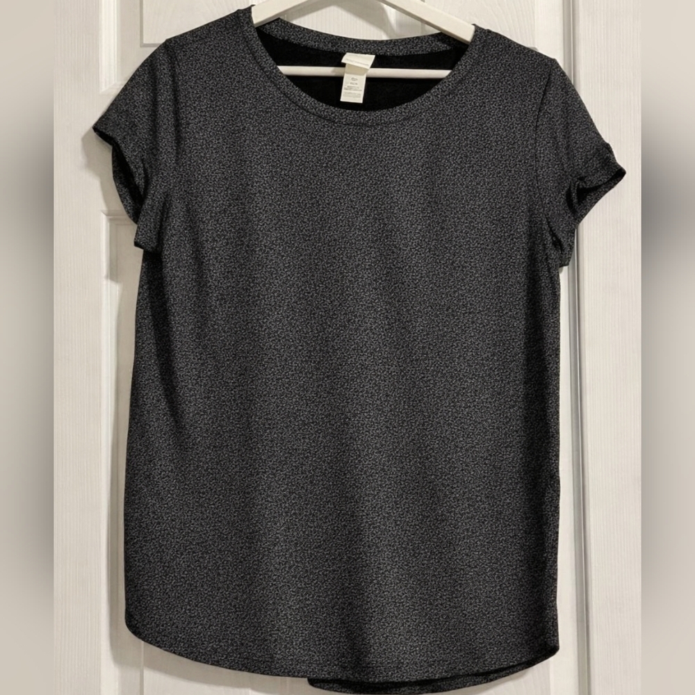 H&M S. Large Heathered Gray Short Sleeve Tee – Classic Crewneck Essential #C33